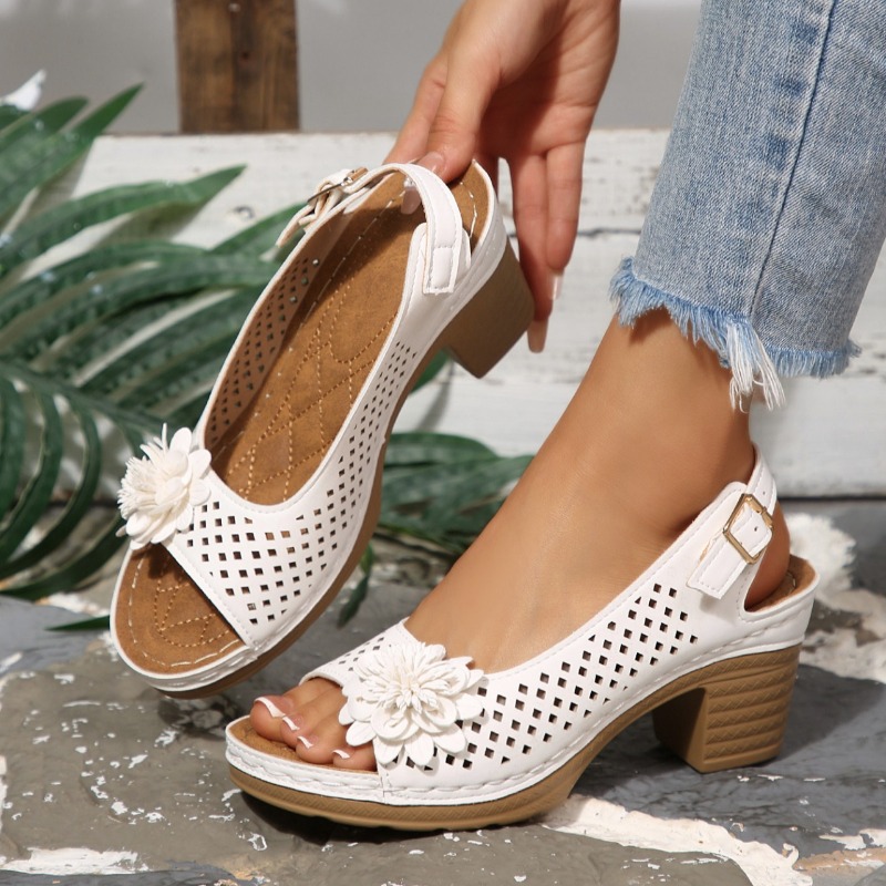 Ankle Strap Attachment - Damen Chunky-Heel Sandalen Sommer 2026 –