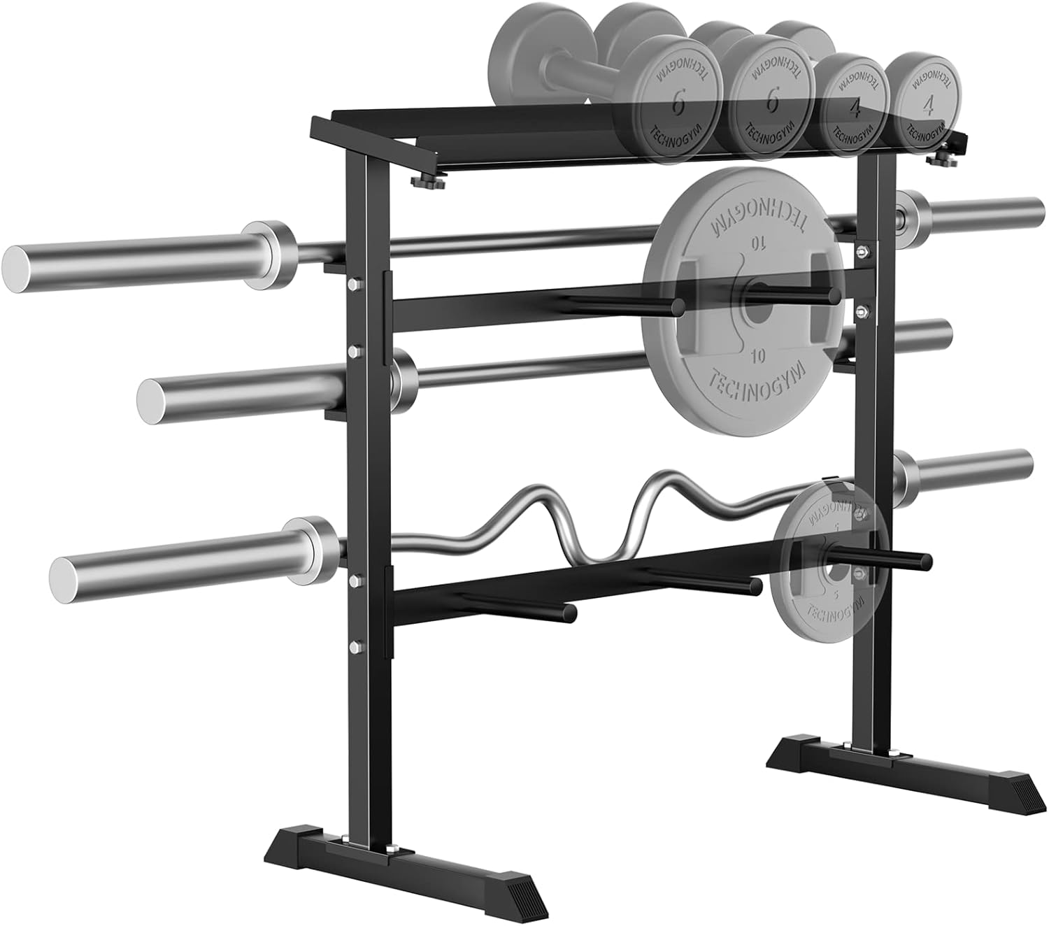 Home Gym Compact - Heimfitness Krafttraining Gewichtsaufbewahrungsregal - Metallmaterial, Schwarze