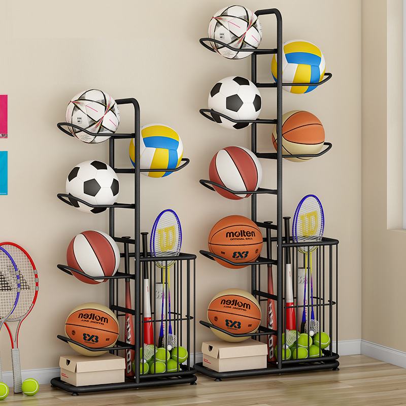 Home Gym Organization - Sportball-Aufbewahrungsregal für Basketball, Badminton, Volleyball, freistehender