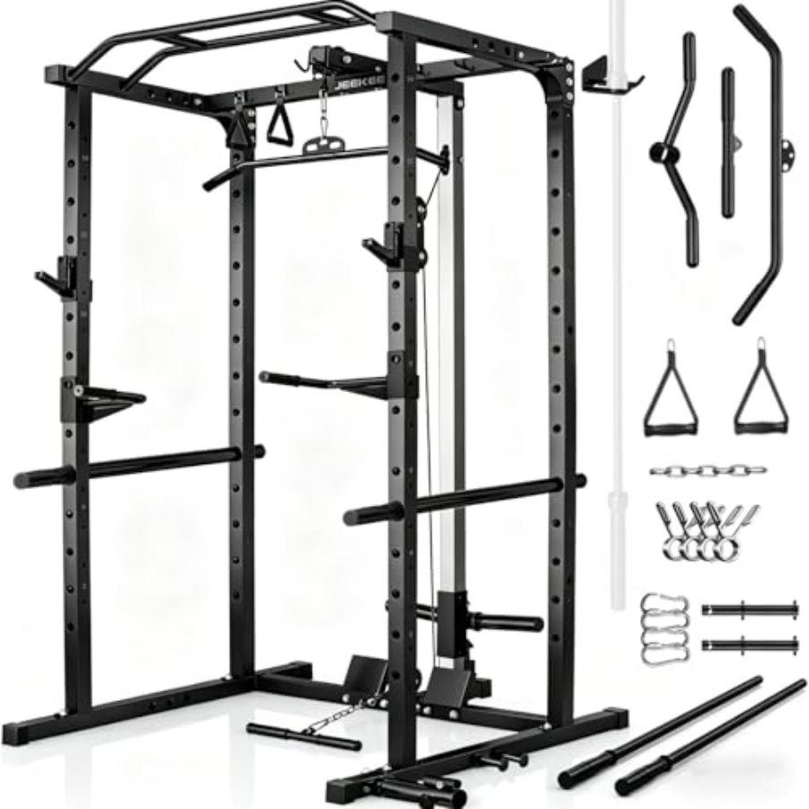 Heimfitness-Kraftstation mit L – Squat Rack Power Bewertung und Preis