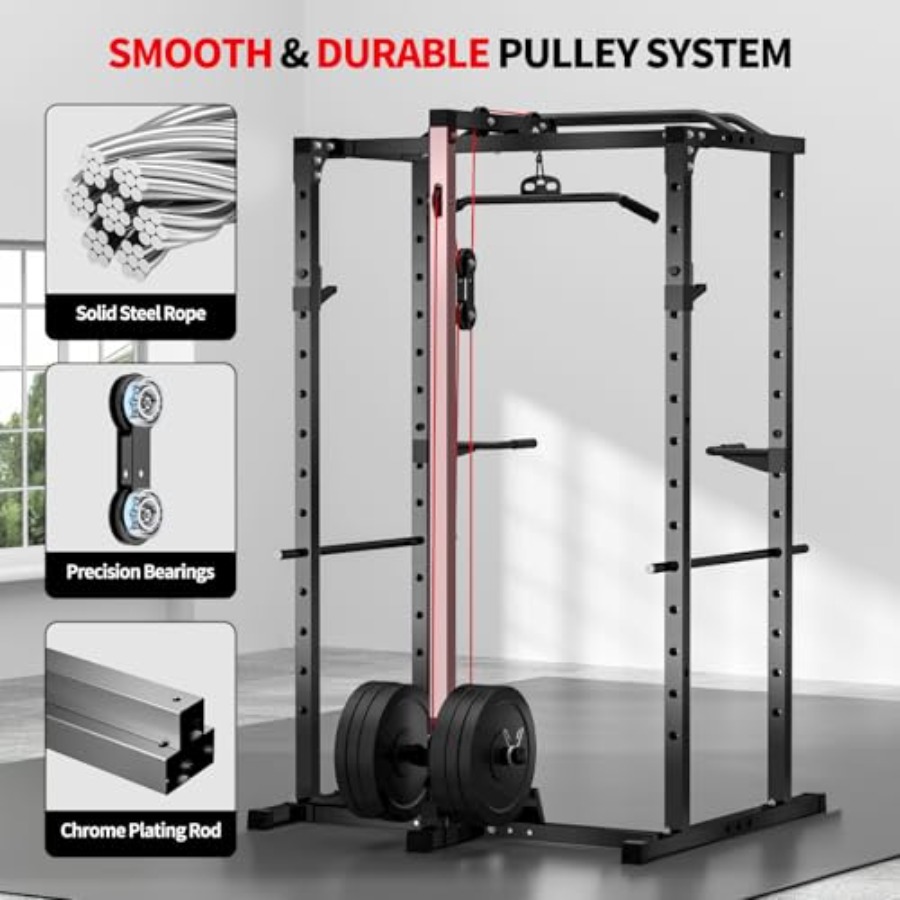 Heimfitness-Kraftstation mit L – Squat Rack Power Bewertung und Preis