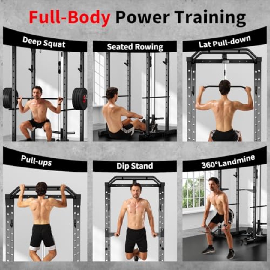 Heimfitness-Kraftstation mit L – Squat Rack Power Bewertung und Preis
